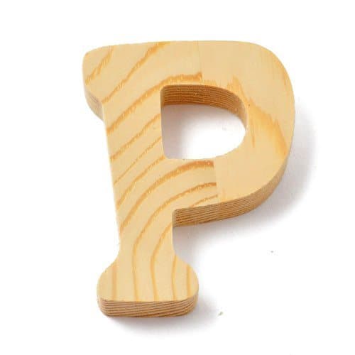 TEXTIMO 'Wooden Letter"P (Natural//8 cm)