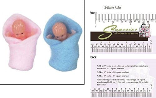 Dollhouse Miniature Babies In Blanket