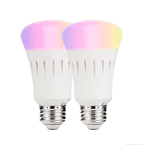 Smart Light Color Changing RGB LED Bulb(2-Pack), Wi-Fi enabled, 60W Equivalent Smartphone APP Controlled,Timing function, No Hub Required, Compatible with Amazon Alexa&Google Assitant
