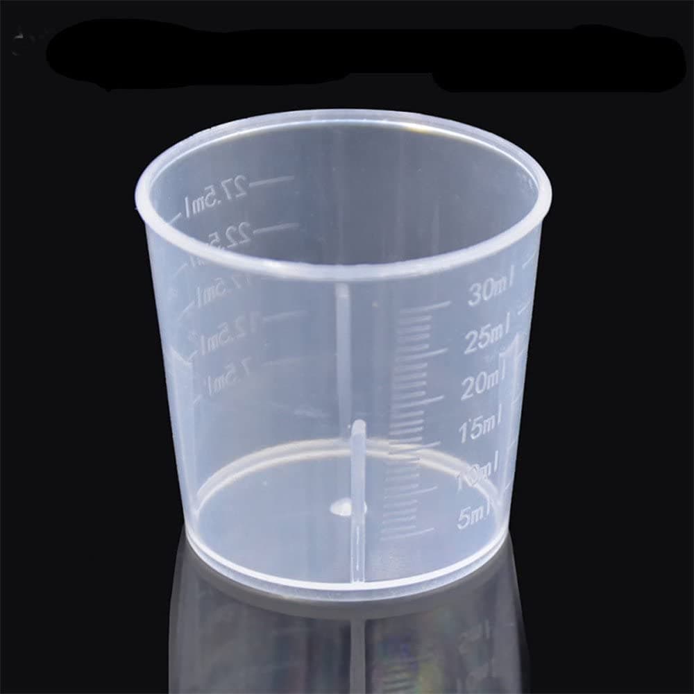 10pcs 30ml Plastic Liquid Measuring Cups Transparent Clear Plastic Graduated Kitchen Cooking Medicine Measure Tool