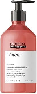 L'Oréal Professionnel Paris Inforcer Strengthening Shampoo - Prevents Breakage and Adds Softness For Weak, Fragile & Damaged Hair Types, With Biotin
