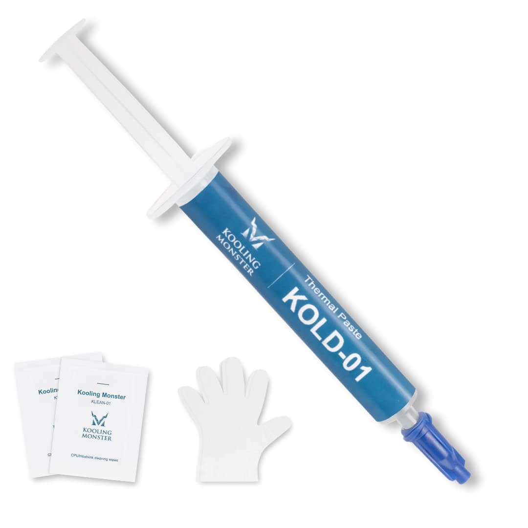 - KOLD-01, High Performance Silicone Thermal Paste for Cooling All CPU/Heatsinks, Silicone Paste Designed for Easy Spreading, Inc. Gloves & Cleaning Wipes, No Odor (0.7ml/1.8g)