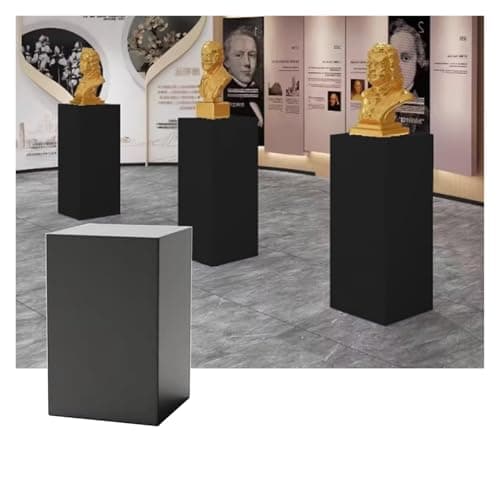 Square Pedestal Stands, Cube Pillars Event Decoration, Props Stand Base For Wedding Sculpture Dessert Table Showing, Strong Load-Bearing(Black,30x30x50cm)