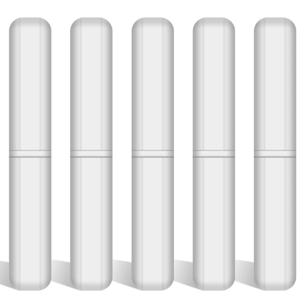 StonyLab 5-Pack 60 mm White PTFE-Coated Iron Cylindrical Laboratory Magnetic Stir Bars