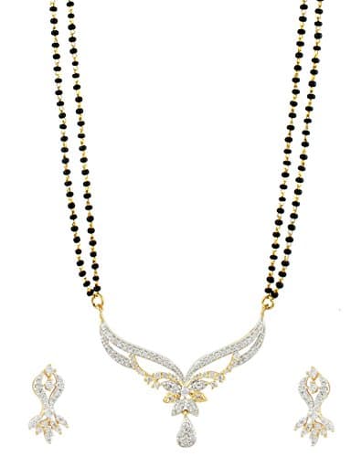 CZ Stones Mangal Sutra Pendant Set