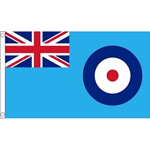 5ft x 3ft (150 x 90 cm) RAF Blue Ensign Royal Air Force British Military Forces Troops 100% Polyester Material Flag Banner Ideal for Pub Club School Festival Business Party Decoration