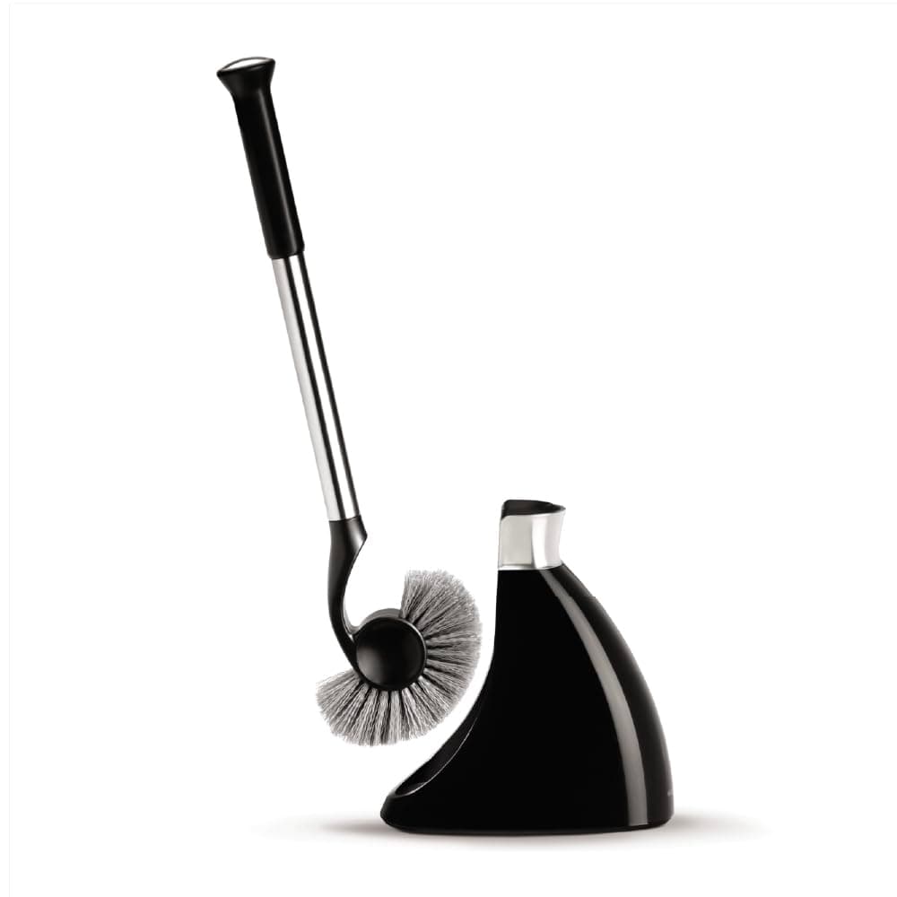 Black Toilet Brush with Holder