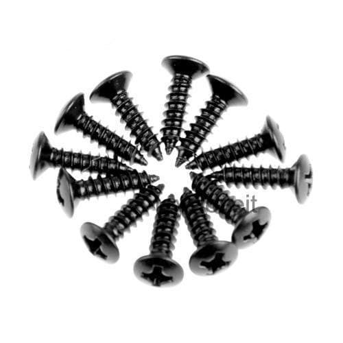 12 pcs BLACK COATED PICKGUARD SCREWS FOR SCRATCH PLATE STRAT TELE GUITARS