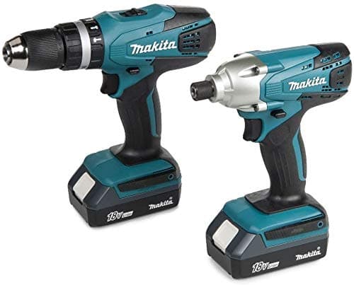 18V Cordless Combi Lithium Drill & Lithium Impact Driver Twin Pack Complete KIT with Heavy Duty Carrying CASE + Free MAKITA Gold Impact Accessories