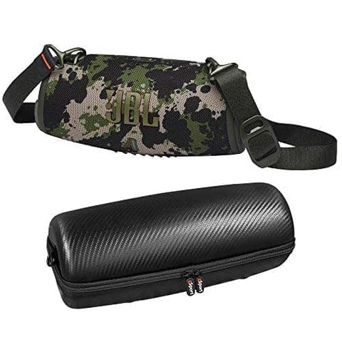 JBL Xtreme 3 Waterproof Bluetooth Speaker Bundle with gSport Carbon Fiber Case and Shoulder Strap (Camo)