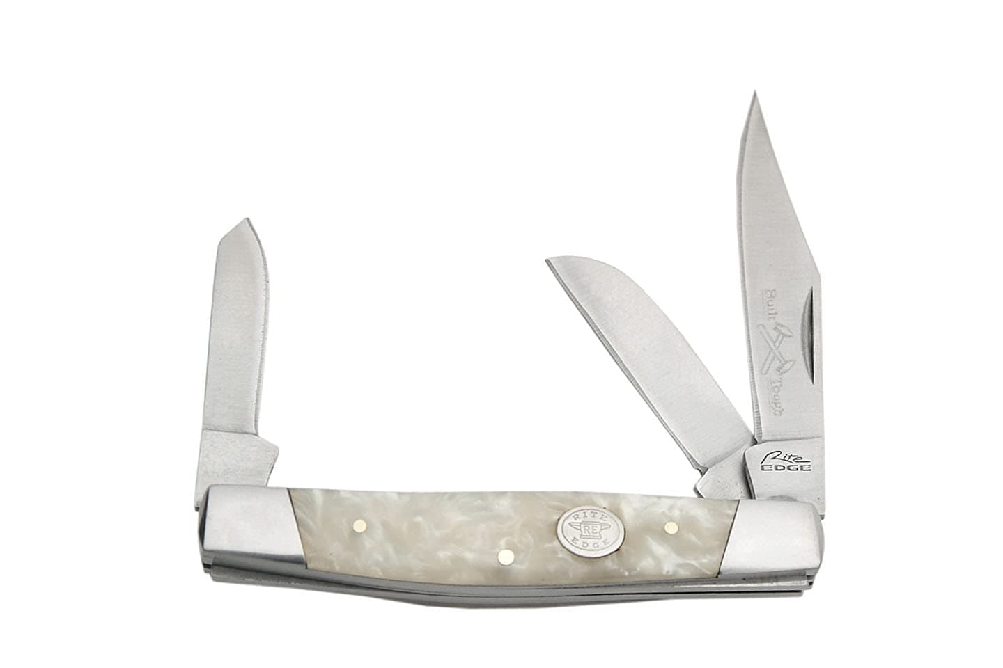 Pearl Stockman Knife, White, Large