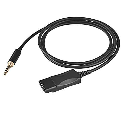 3.5mm Plug Adapter Converter to Quick Disconnect QD Cable for Plantronics Headset Headphone Work with Smartphone Mobile Phone Laptop Computer PC Mac with Single 3.5mm Jack