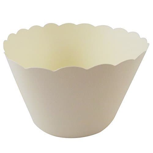 Cupcake Wrappers x 50 Per Pack, Cupcake Wrap Sleeve, Wedding, Birthday Party (Cream/Ivory)