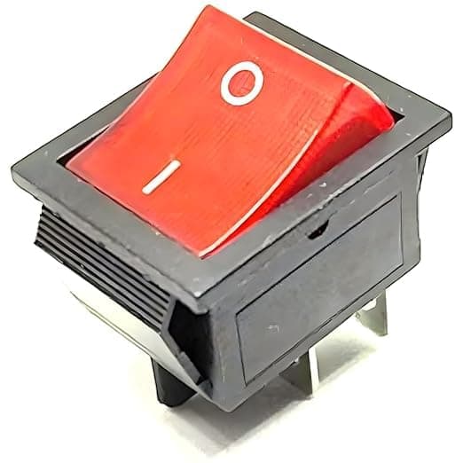 R&D 2 Pin Black Button On/Off Rocker Switch Ac 250V/15A 125V/20A Rocker Switch 15 A One Way Electrical Switch pack of 20