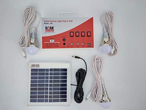 DARK FIGHT Vicco Solar Home Light Set 6 Volt (White, 3 Watt Panel)
