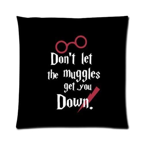 Dont Let the Muggles Get You Down Lightweight Square Zippered Pillowcase 16" x 16" (Two sides)