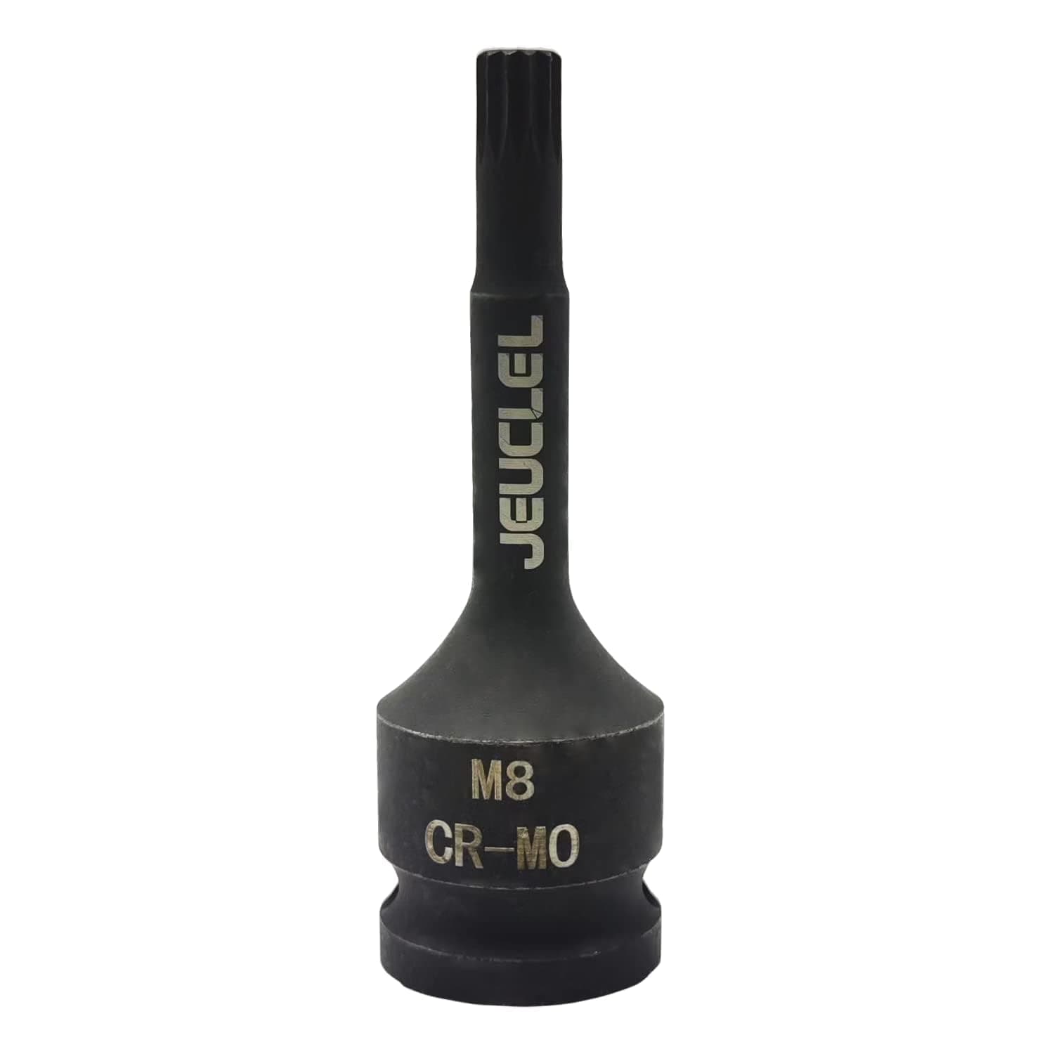 JEUCLEL M8 Triple Square Impact Spline Bit Socket, 8mm Metric 1/2-Inch Impact Drive Triple Square Socket, Cr-Mo Steel Lengthen Screwdriver Socket Adapter