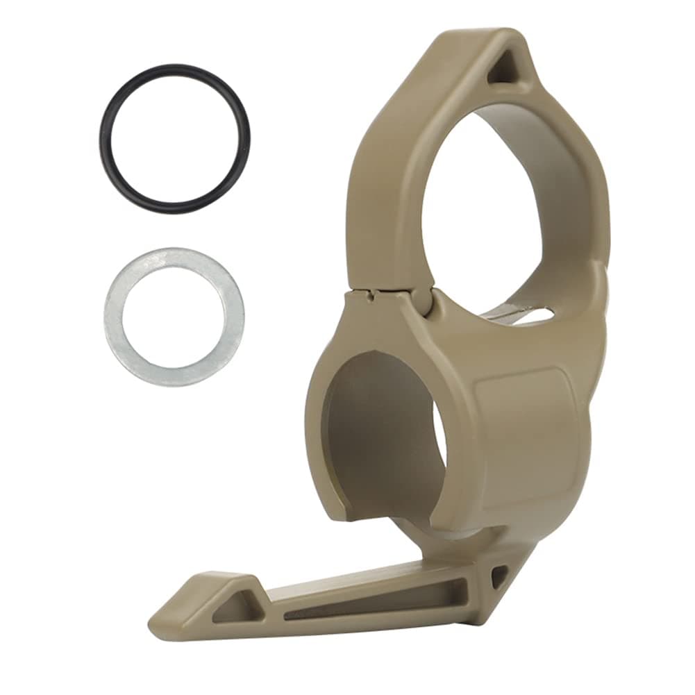 Tactical Flashlight Ring Holder with Pocket Clip, Durable and Portable, Suitable for LED Flashlights, Tan