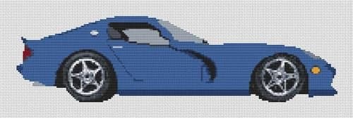 Dodge Viper GTS Coupe 1996 Cross Stitch Kit