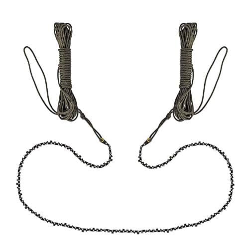 Pocketech Back-To-Basics Kit: 48 Inch-High Limb Hand Chain Saw & Pouch - Blades On Both Sides So It Doesn'T Matter How It Lands - Upgraded With 50% More Blades Cut In Both Directions & On Both Sides