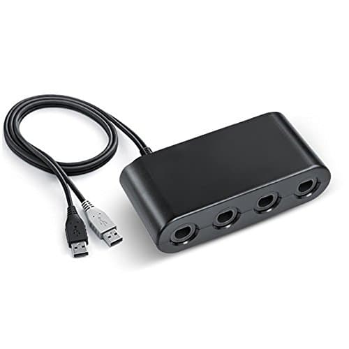 Evolution of Eden 4 Port Controller Adapter Compatible with GameCube, Nintendo Switch, Wii U and PC - USB Connection Converter for Multiplayer Games - Black