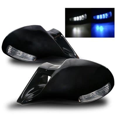 LED M-3 Style Manual Black Side Mirror For 1999-2004 BMW E46 4DR Sedan 3 Series 320i 323i 325i 328i 330i
