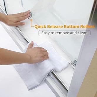 ELEGANT 1700mm Sliding Shower Enclosure for Wetroom Cubicle in 6mm Safety Tempered Glass,Modern Screen Shower Door for Bathroom