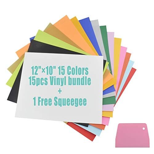 SOMOLUX Iron on Vinyl 15 Sheets HTV Bundle Heat Transfer Vinyl Easy to Weed 12''x10'' 15 Color DIY Design for T-Shirts