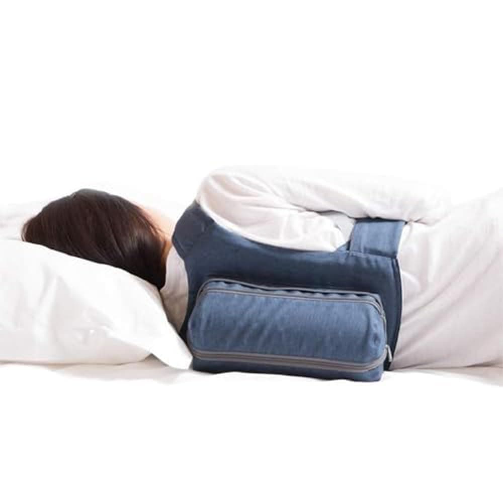 Snoring Relief Side-Sleeping Back Pillow, Anti Snore Solution for Back Sleepers, Ergonomic Cervical Orthopedic Bed Backpack, Inflatable & Adjustable