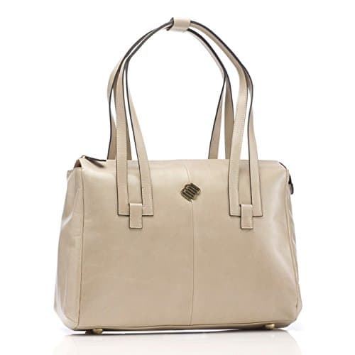 Alyssa 15-Inch Leather Shoulder Bag - Stone