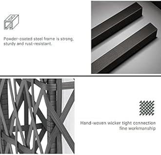 Grand patio Outdoor Solar Powered Resin Wicker Floor Lamp, Outdoor Weather-Resistant Deck Light, for Garden or Porch -Silver Gray, Large Cindy