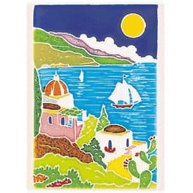 Handmade Decorative Village Tile From Italy
