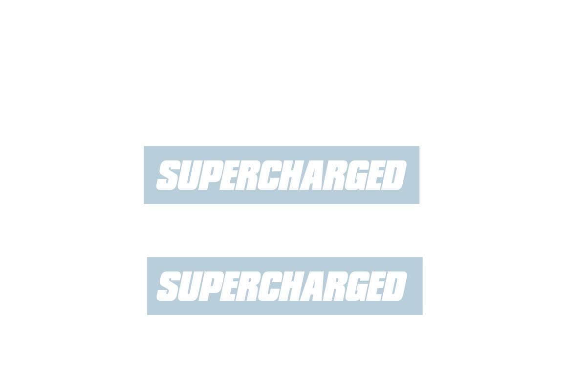 (2) Supercharged Decal Stickers 11" Sticker Decals