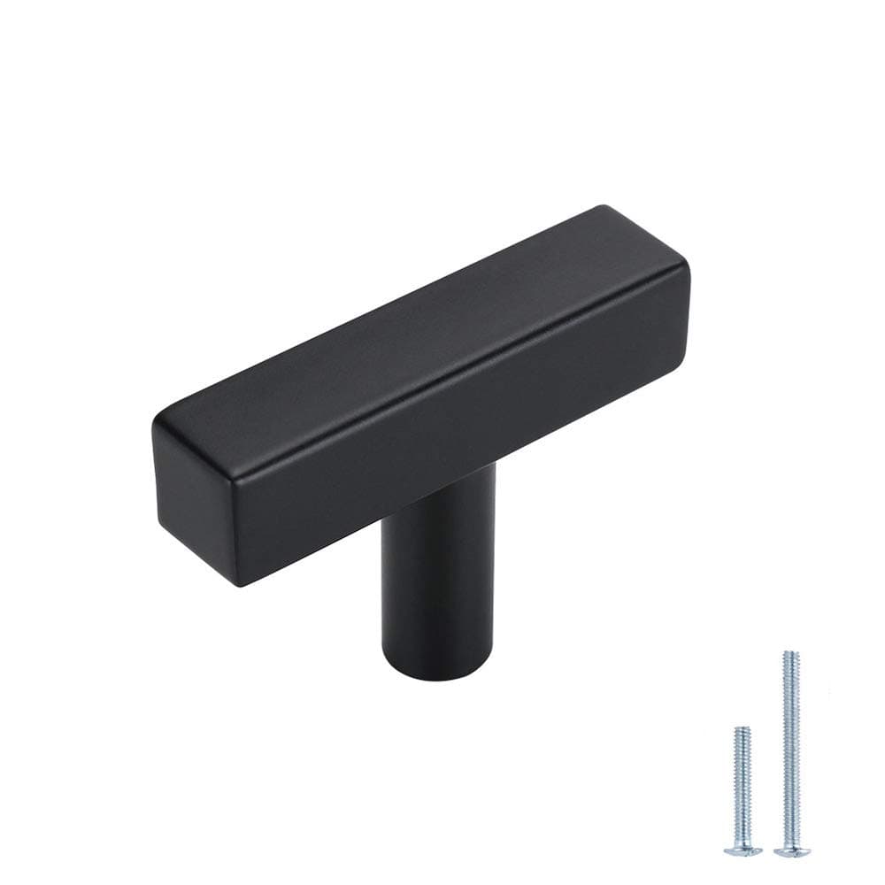 Peaha Case of 30, Black Cabinet Knobs Square Black Drawer Knobs - PHJ22BK Kitchen Cabinets Knobs Black Drawer Dresser Knobs Black Cabinet Hardware