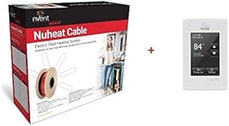 NuHeat nVent Floor Radiant Heat Cable N1C080, 120 V, 80 sq. ft.+ Home Programmable Thermostat AC0056