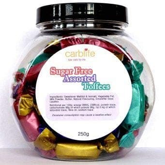 Jo-Lo Sugar Free Sweets - Assorted Toffees - 250g Jar