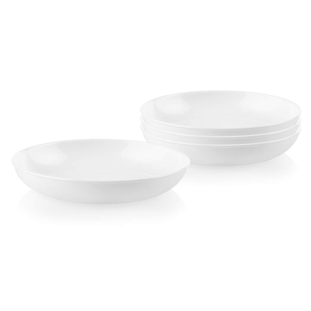 Corelle White Versa Bowls for Pasta, 4 Pack, 30oz Made in The USA | Easy to Clean Bowls are Lightweight | Resistant to Chips & Cracks| Dishwasher and Microwave Safe
