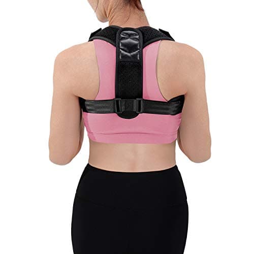 Aemilas Posture Corrector for Women Men- Adjustable Upper Back Brace Breathable Back Straightener 2019 for Clavicle Support, Neck, Back and Shoulder Pain Relief (Black, L)