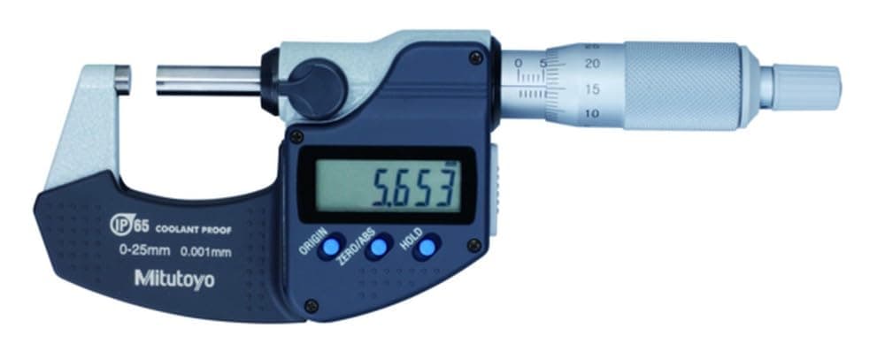 Digital Outside Micrometer Series 293 without Data Output IP65, Measuring Range 0-25 mm, 1 Piece, 293-240-30