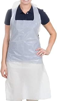 Premium Disposable Aprons for Women & Men (White, 1000 Pack), 700mm x 1170mm Polyethylene Aprons for Adults, 16 Microns Flat Packed Bulk Aprons (NHS size and spec)