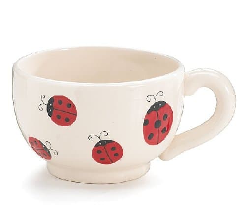 Ladybug Teacup Planter Indoor/Outdoor Decor