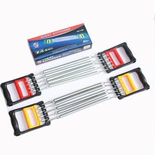 Services for You Red Black Plastic Handle 5 Springs Chest Arm Expander Pull Exerciser