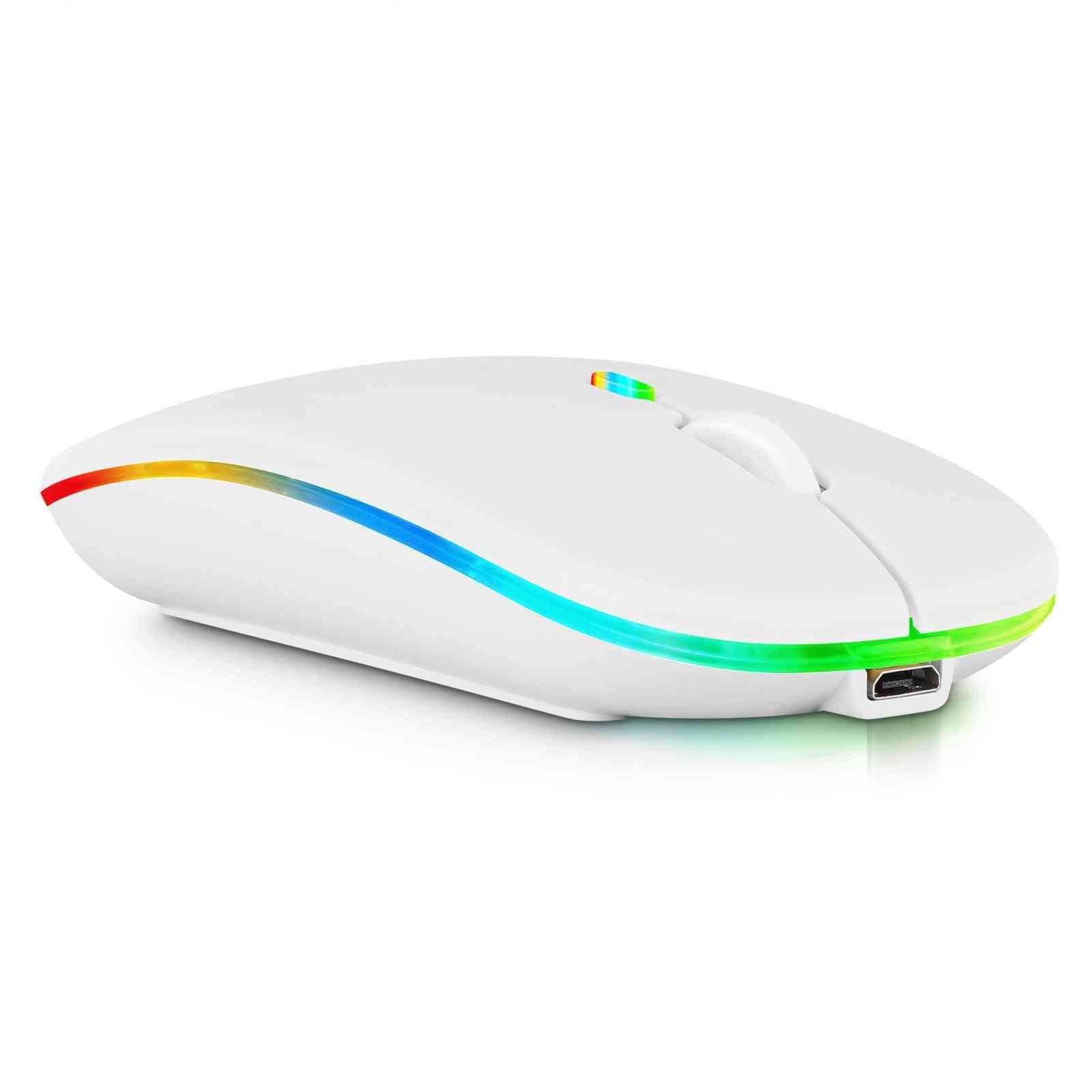 UrbanX Bluetooth Rechargeable Mouse for Acer Spin 3 Laptop Bluetooth Wireless Mouse Designed for Laptop/PC/Mac/iPad pro/Computer/Tablet/Android RGB LED Pure White