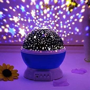 Star Master Rotating 360 Degree Moon Night Light Lamp Projector with Colors and USB Cable,Lamp for Kids Room Night Bulb (Multi Color,Pack of 1,Plastic)