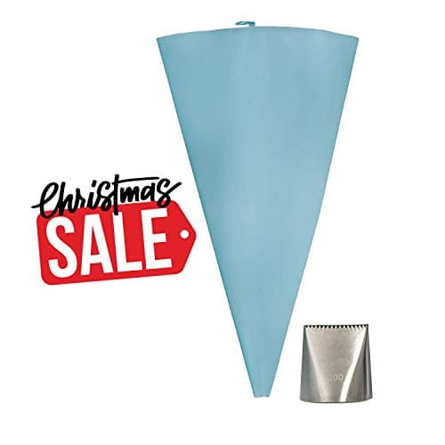 Large Icing Tip Flat with Piping Bag | Large cake icer, For Smooth Spreading Of Frosting, Icing And Cream, Reusable Cake Decorating Set, Large Icing Tip, Large Silicone Pastry Bag