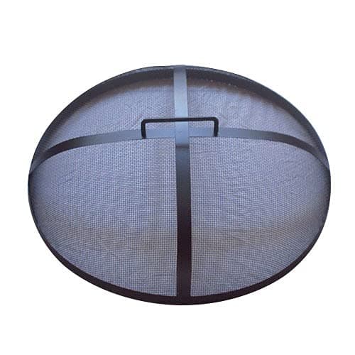 DWD ® Premium Spark Protection Black Mesh Spark Screen for Fire Pits diameter 60cm, 80cm Heavy Duty Universal fit with handle for easy handling (60cm Mesh Lid (58x12cm))