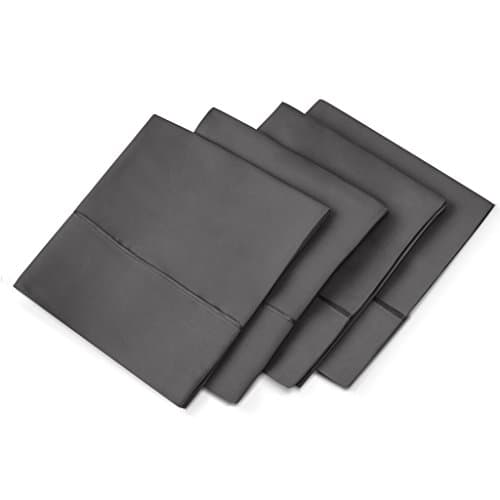 Vera Nice Hotel Collection Ultra Soft Pillow Case (4-Pack) – All-Natural Pure Aloe Vera Treatment – Eco-Friendly, Hypoallergenic Pillow Cover Infused with Soothing Aloe Vera - Gray - King