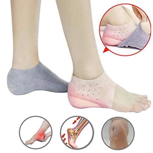 2Pcs/1Pair Height Increase Socks, Insole Increased Comfortable Silicone Half Pad Heel Sets Invisible Heel Protector for Men Women， Invisible Height Increased Insoles Silicone Heel Socks