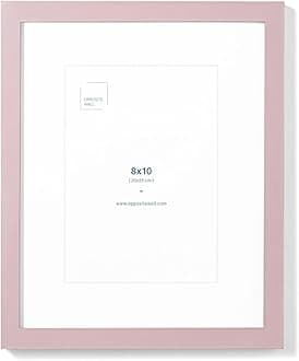Opposite Wall - 8x10 in - Real Wood Pink Picture Frame - Lightweight, Versatile & Shatterproof - Wall Hanging & Tabletop Photo Frame - Office, Gallery & Home Decor
