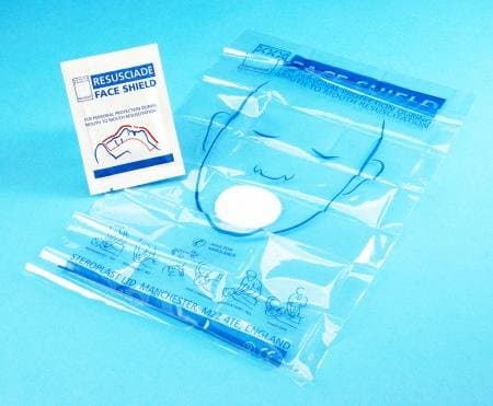 Pack of 50 Disposable Foil Packed CPR Face Shields